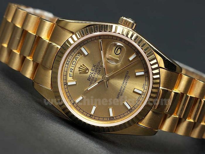 AAA Grade Gold Rolex Day Date Replica Watch President Band